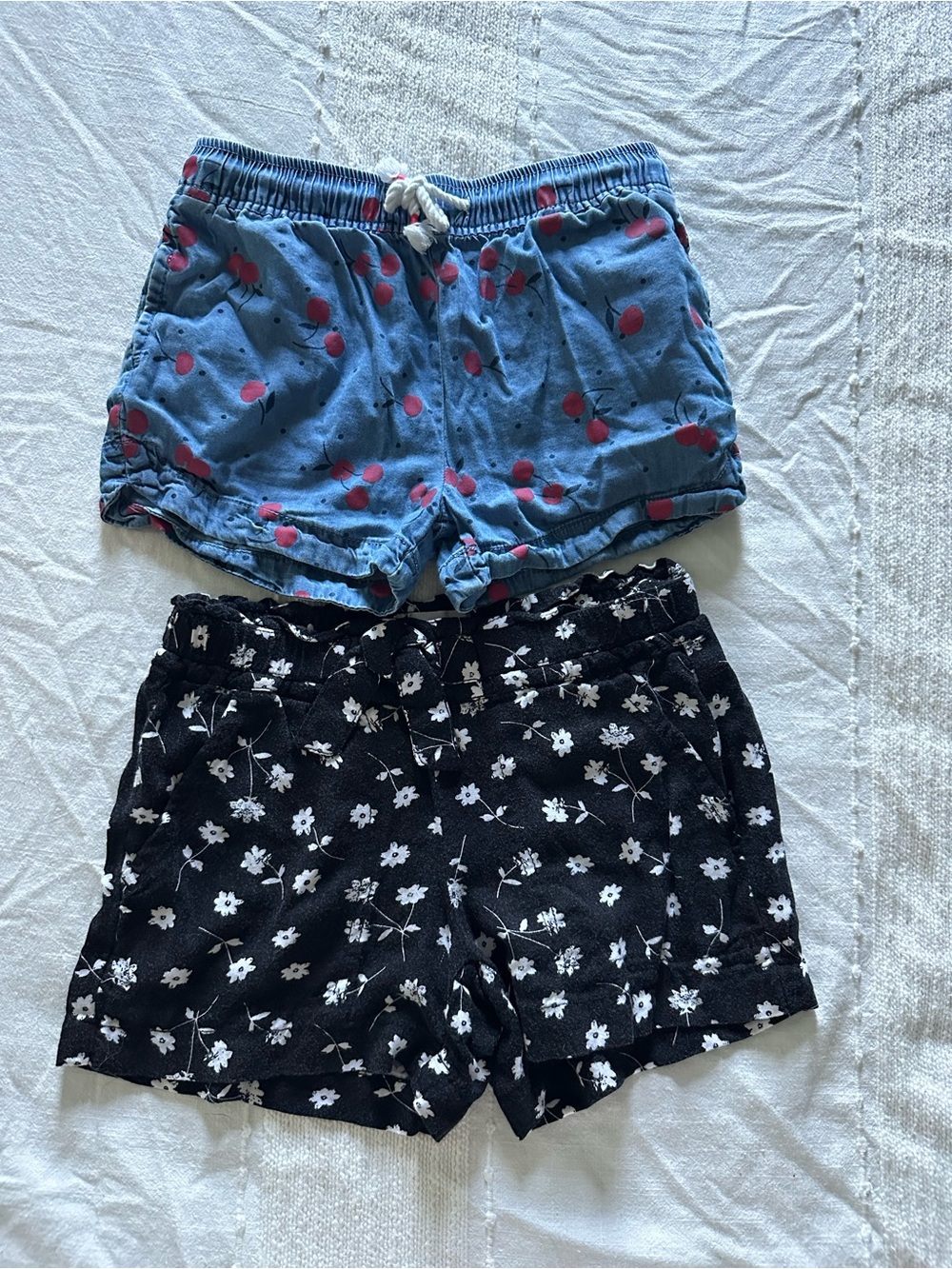 Oshkosh Blue Cherry Print & SO Black Floral Girls' Shorts